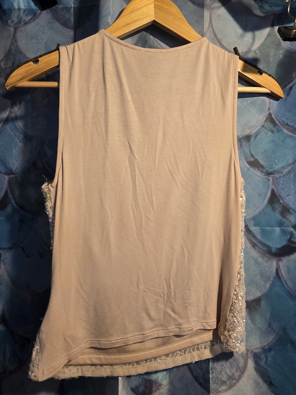 Express Women's Sequin Sleeveless Top - Light Champagne - Picture 4 of 4
